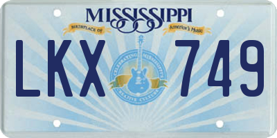 MS license plate LKX749