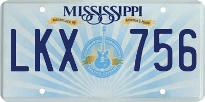 MS license plate LKX756