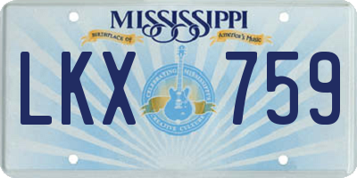 MS license plate LKX759