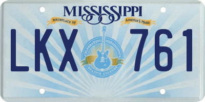 MS license plate LKX761