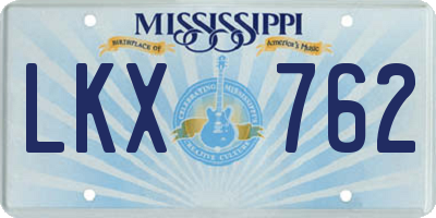 MS license plate LKX762