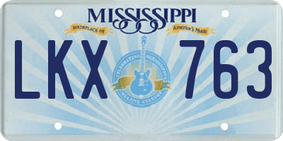 MS license plate LKX763