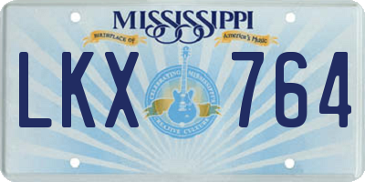 MS license plate LKX764