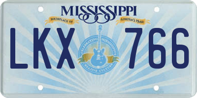 MS license plate LKX766