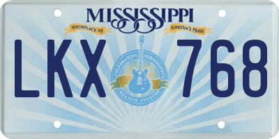 MS license plate LKX768