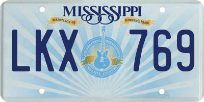 MS license plate LKX769