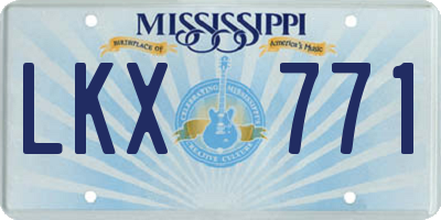 MS license plate LKX771