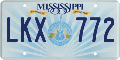 MS license plate LKX772
