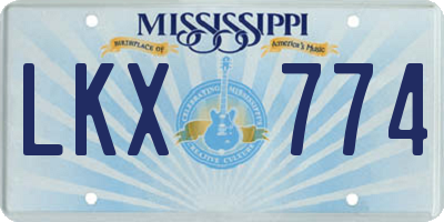 MS license plate LKX774