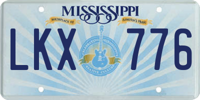 MS license plate LKX776