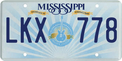 MS license plate LKX778