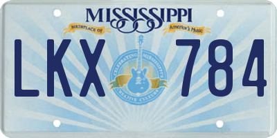 MS license plate LKX784
