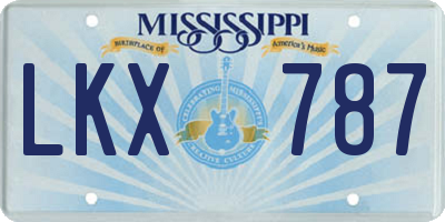 MS license plate LKX787