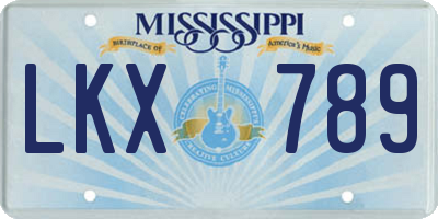 MS license plate LKX789
