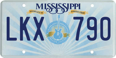 MS license plate LKX790