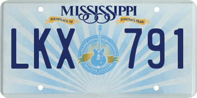 MS license plate LKX791
