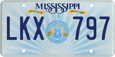 MS license plate LKX797