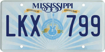 MS license plate LKX799