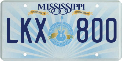 MS license plate LKX800