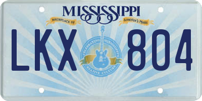 MS license plate LKX804