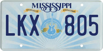 MS license plate LKX805