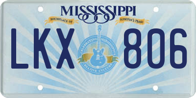 MS license plate LKX806