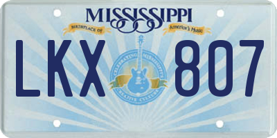 MS license plate LKX807