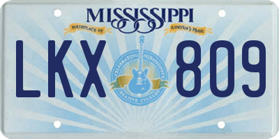 MS license plate LKX809