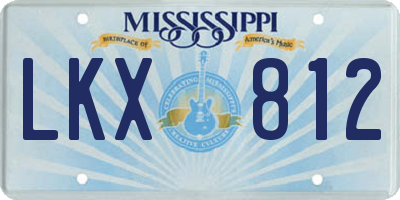 MS license plate LKX812