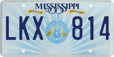 MS license plate LKX814