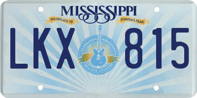 MS license plate LKX815