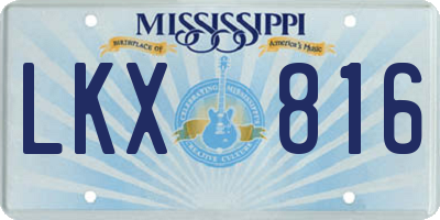 MS license plate LKX816