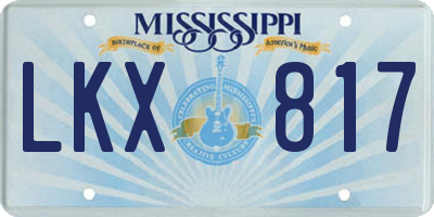 MS license plate LKX817
