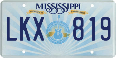 MS license plate LKX819