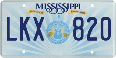 MS license plate LKX820