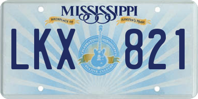 MS license plate LKX821