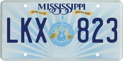 MS license plate LKX823