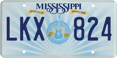 MS license plate LKX824