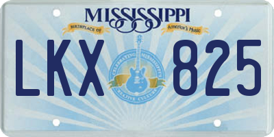 MS license plate LKX825