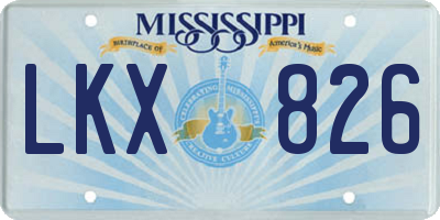 MS license plate LKX826