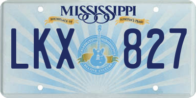 MS license plate LKX827