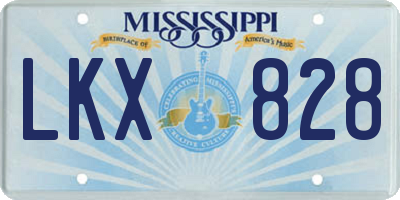 MS license plate LKX828