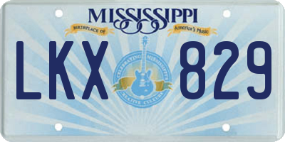 MS license plate LKX829