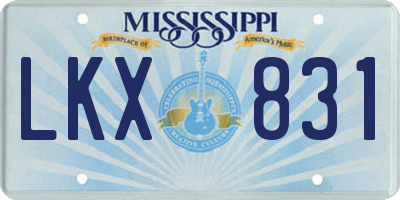 MS license plate LKX831