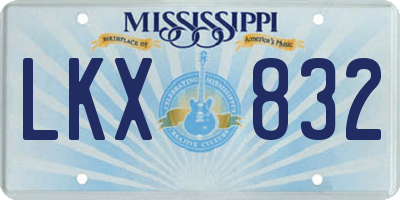 MS license plate LKX832