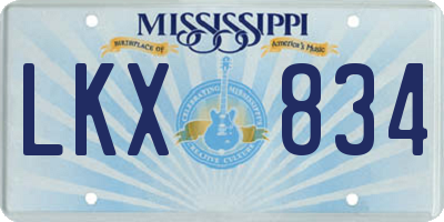 MS license plate LKX834