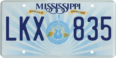 MS license plate LKX835