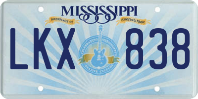 MS license plate LKX838