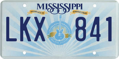 MS license plate LKX841