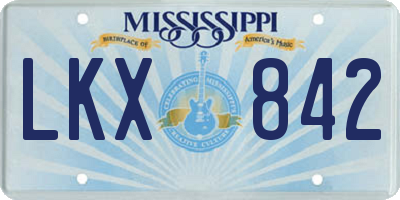 MS license plate LKX842
